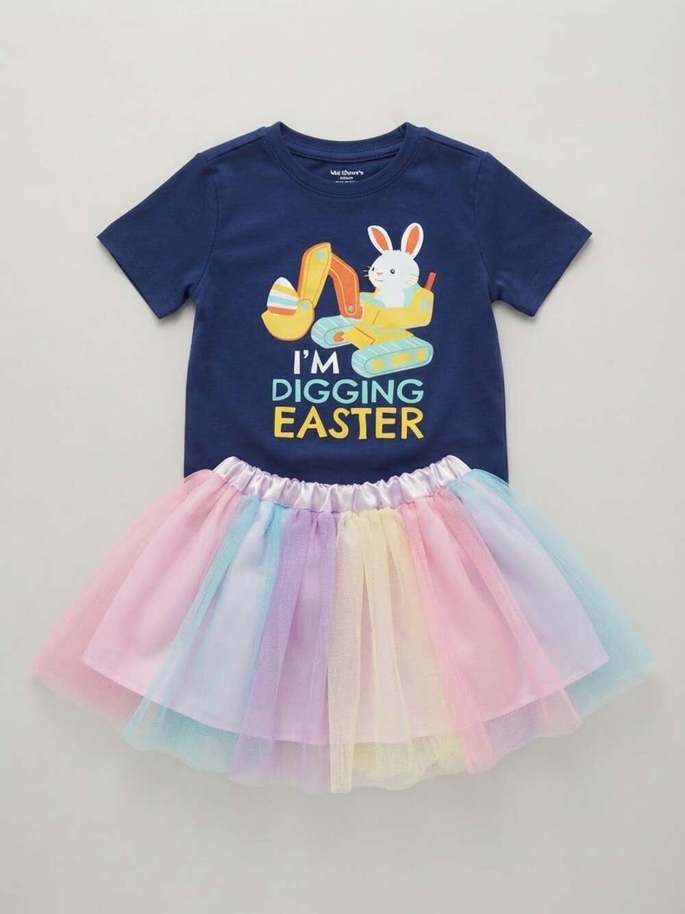 Baby And Toddler Boys Short Sleeve Digging Easter Graphic Tee - BLue 4T